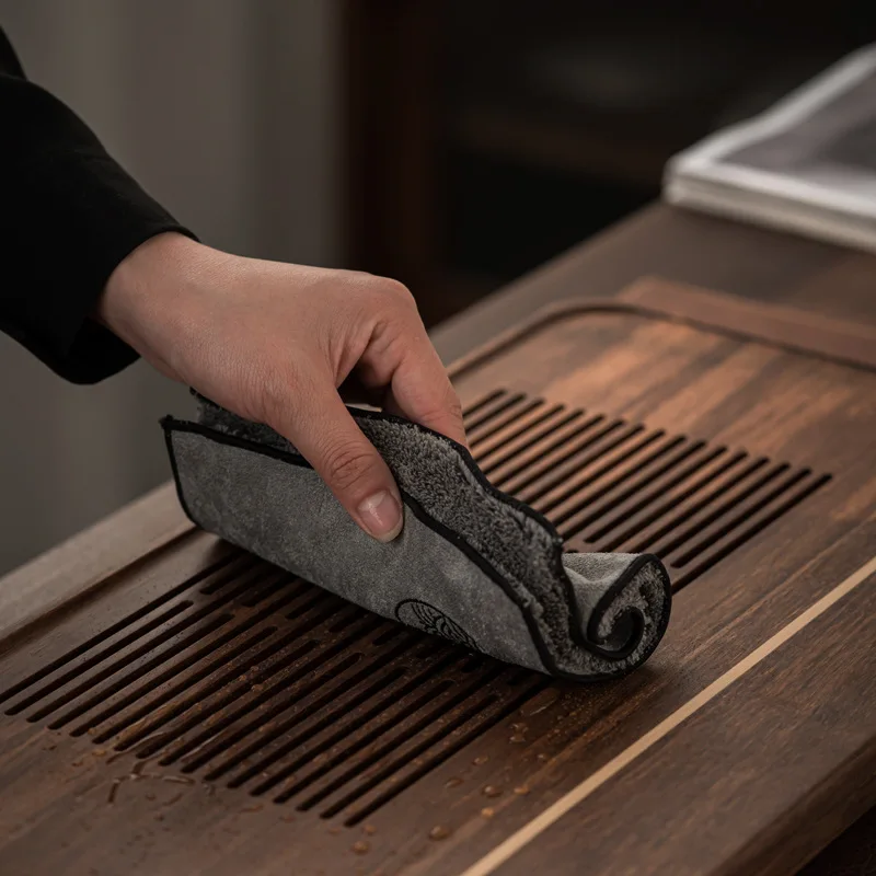Tea Towel Water Absorption Tea Towel Tea Cloth Thickened Coffee Table Cloth Zen Teaware Towel Cotton Linen Rag Pad Table Accessories