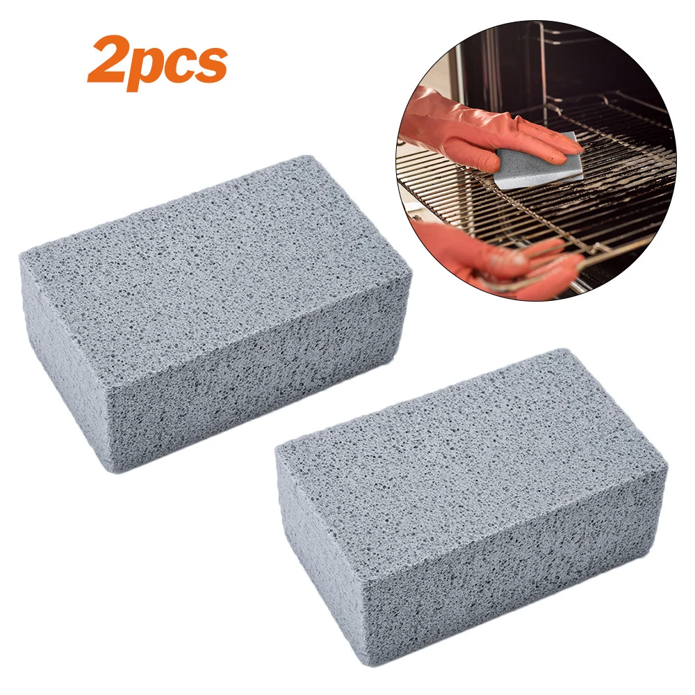2Pcs BBQ Grill Cleaning Brick Barbecue Cleaning Stone BBQ Racks Stains