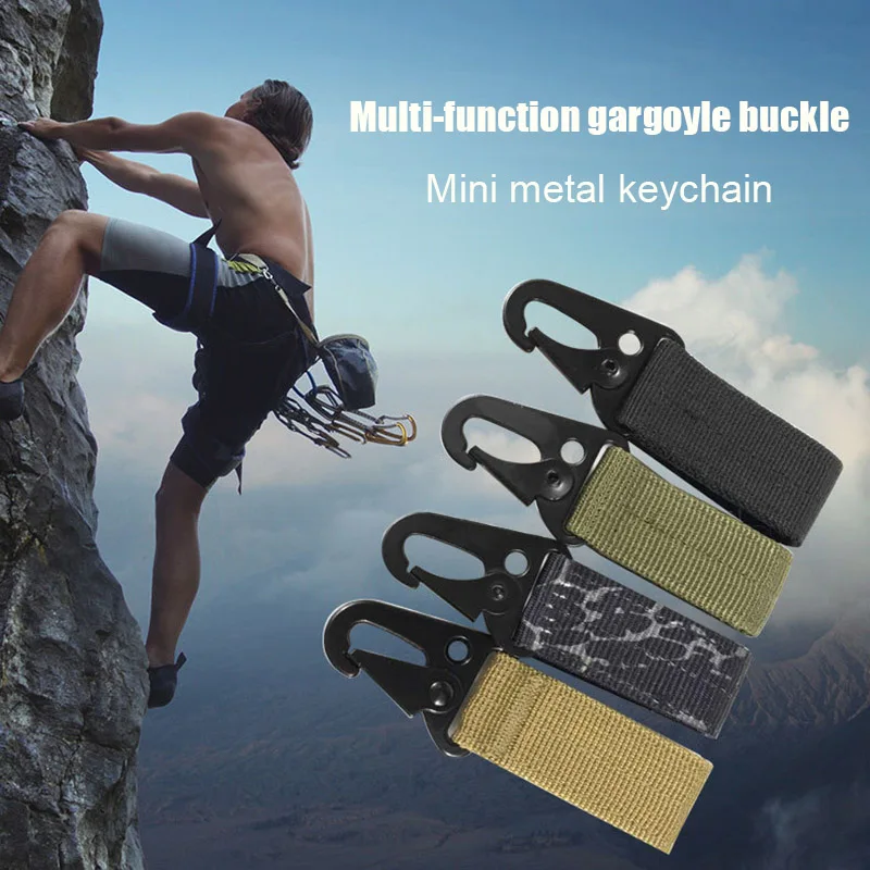 3pcs Nylon Molle Hanging Belt Clip Key Hook Webbing Buckle Strap Carabiner BB55