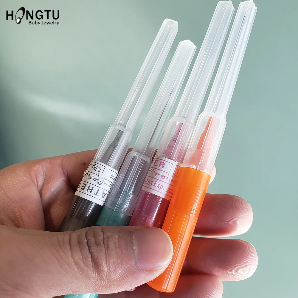 1PC Surgical Steel Catheter Cannula Piercing Needles 14G 16G 18G 20G Body Jewelry Piercings Kit Sterilized Body Tattoo Needles
