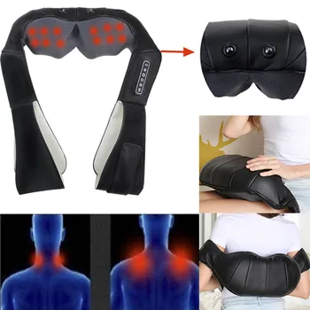 

Black 4D Electric Massage Kneading Heating Infrared Therapy Shoulder Neck Back Waist Pain Relief Health Care