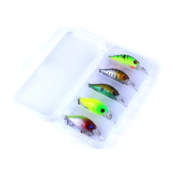 5Pcs Fishing Lure Kit Spinner Minnow/Popper Lure Isca Crankbait Baits Pesca  Jia Head Fishing Hooks Set with Fishing Tackle Box