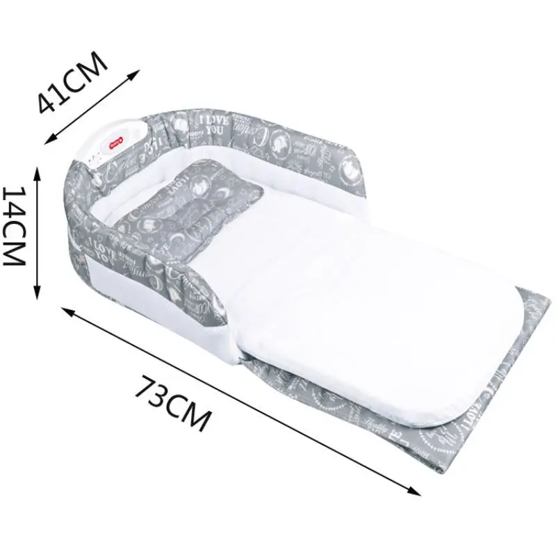  Baby Bed Soft Cotton Comfortable Portable Folding Half Encirclement Multi-Function With Music Night