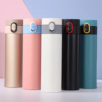 

500ml Bouncing Cover Stainless Steel Vacuum Flask Candy Colors Thermos Cup Fashion Insulated Tumbler Coffee Mug Travel Thermocup