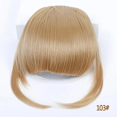 Lupu высокотемпературное волокно синтетические волосы челка женский короткий прямой натуральный термостойкий зажим для волос - Цвет: 103