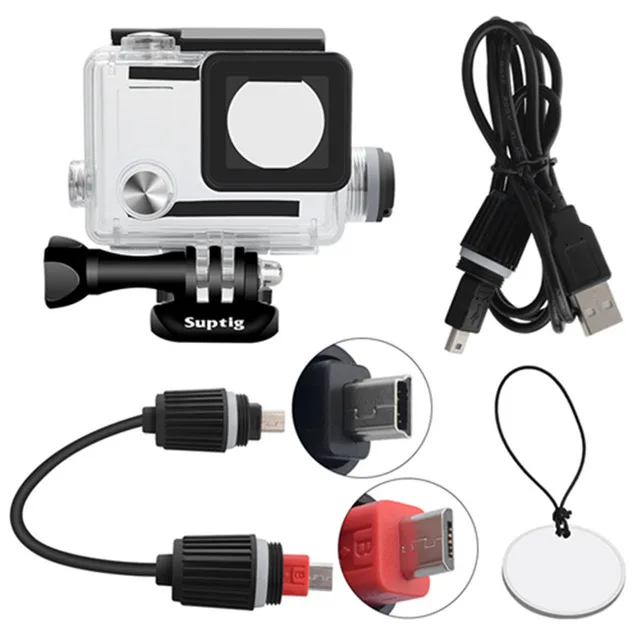 For Gopro Hero 4/3+/3 Action Camera Accessories Charging Waterproof Protective Case Frame Underwater Charger shell Housing Box