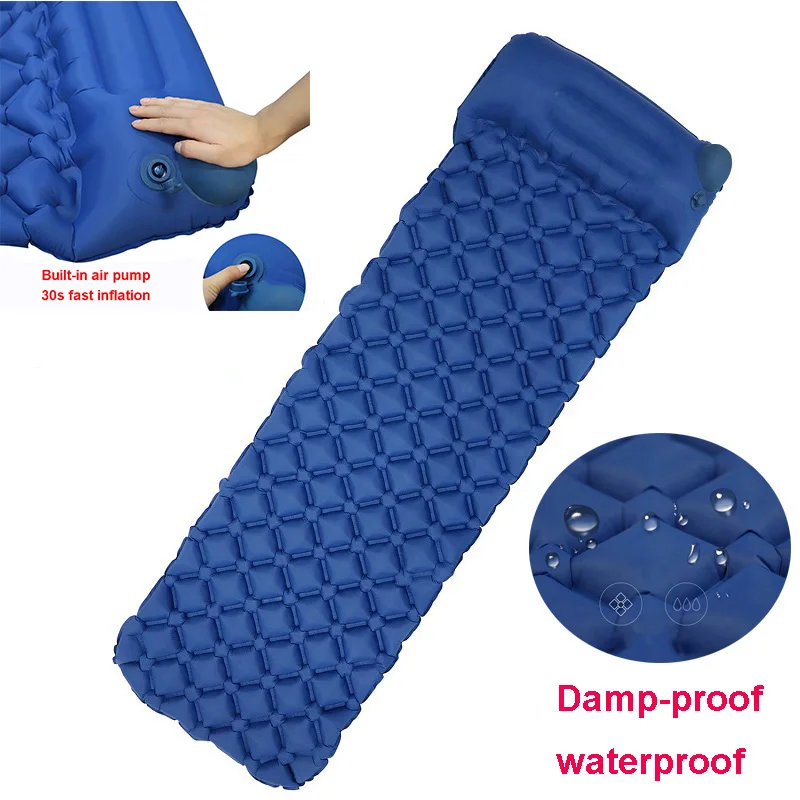 

Rooxin Outdoor camping mat sleeping mat Built-in inflator Sleeping Pad Inflatable Air Cushion Camping with Pillow Air Mattress