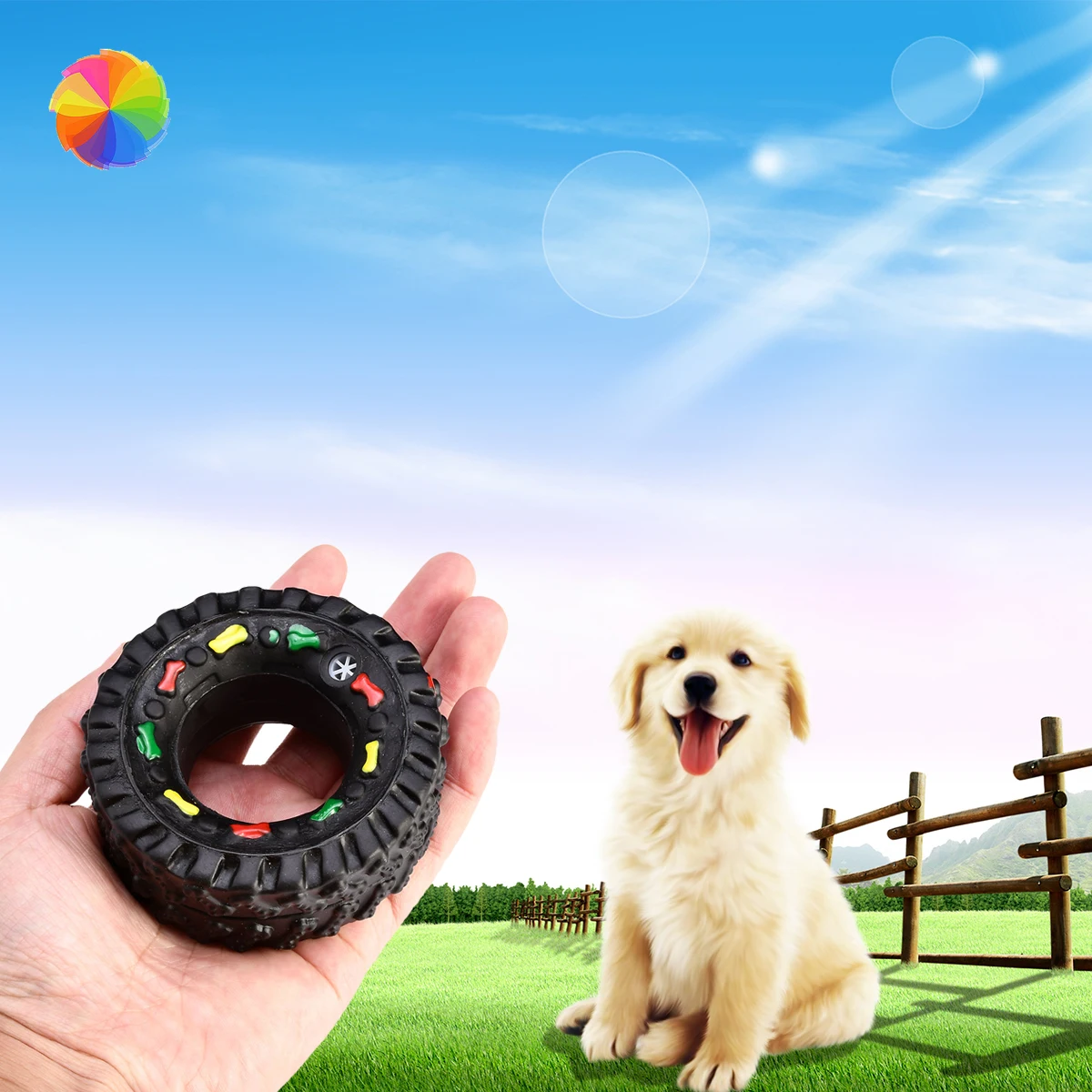 

Dog Toys for Small Large Dogs Puppy Playing Training Squeaky Toy Tyre Animal Chews Squeaky Sound Tire Pet Toys Pet Supplies