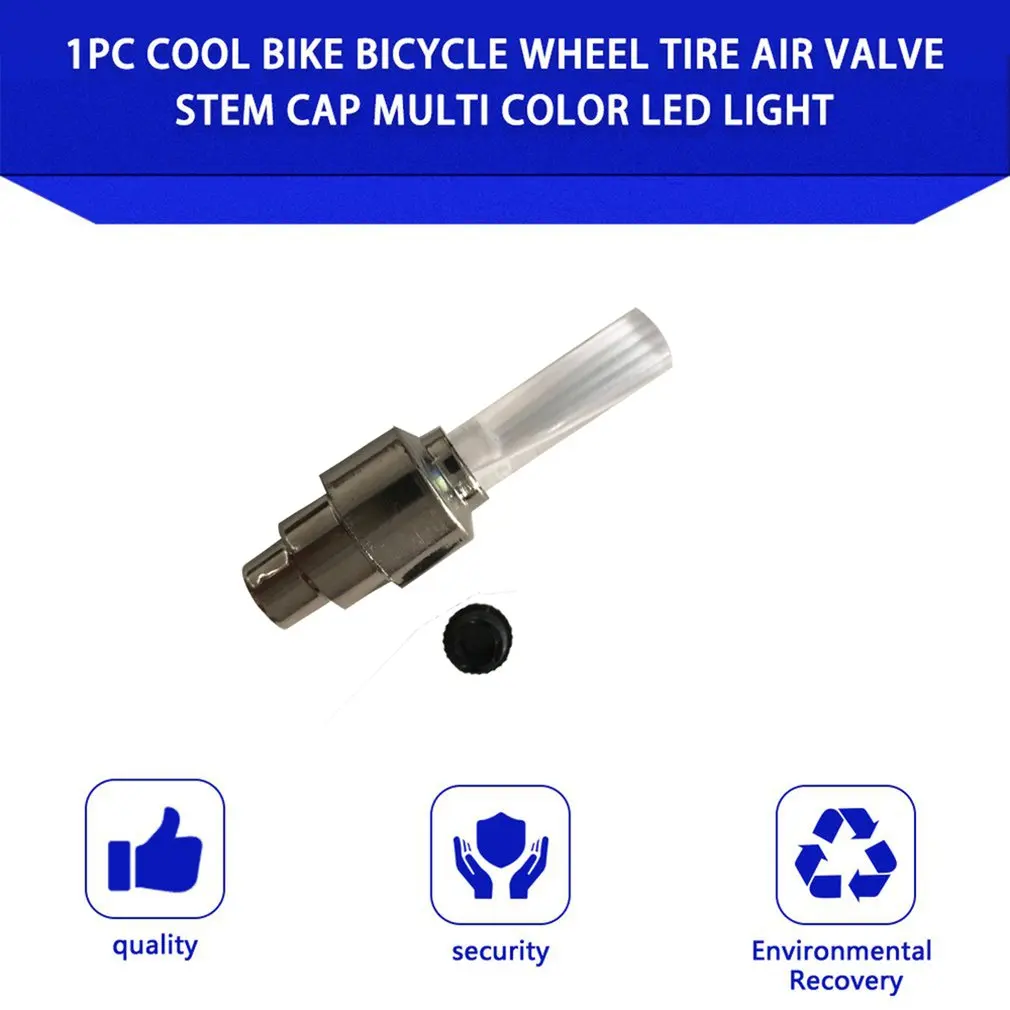 1PCS Bicycle LED Light Tire Valve Cap Bicycle Flash Light Mountain Road Bike Cycling Tyre Wheel Lights LED Neon Lamp Cover Wheel