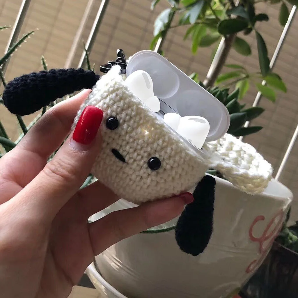 For AirPods Pro 2019 Case Knitted Lovely plush Anti-lost Protective Skin Cover For Air-Pods 3 Airpods Accessories 2019 1104#C