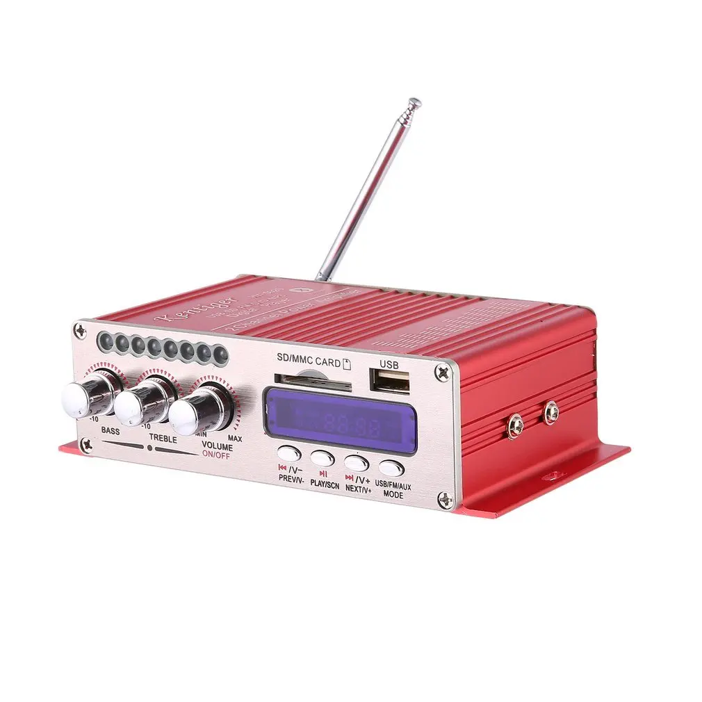 Мини Bluetooth Hi-Fi стерео аудио Bluetooth усилитель мощности FM/MP3/SD/USB/DVD для iPod телефона автомобиля мотоцикла