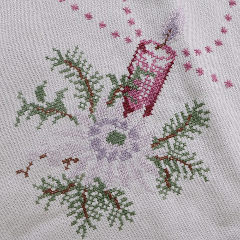 TC003: 1 шт. скатерть ручной работы, вышивка крестом, рождественские элементы, белая хлопковая скатерть