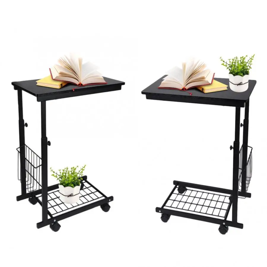 

Height Adjustable Desk Table with Detachable Wheels Sofa Side Table