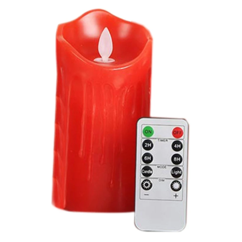 

3D Flameless Led Pillar Candle with Remote Control, Battery Operate for Wedding and Home Decoration