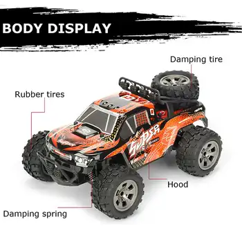 

Car High Speed Electric RC Car, 1/18 2WD Off Road Car 1:18 RC Car 2.4G Wireless Radio Control Truck RTR RC Truck for Toy gift