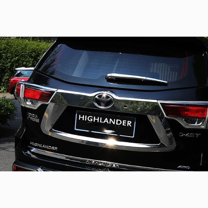 15-18 для Toyota highlander задняя Лицензионная Декоративная полоса сверкающая рамка Модифицированная снаружи задняя дверь запасная коробка украшение