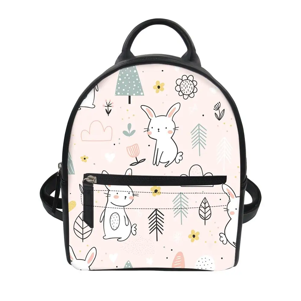 

2020 customizable cute rabbit animal print youth school bag student school bag men and women backpack school bag female backpack