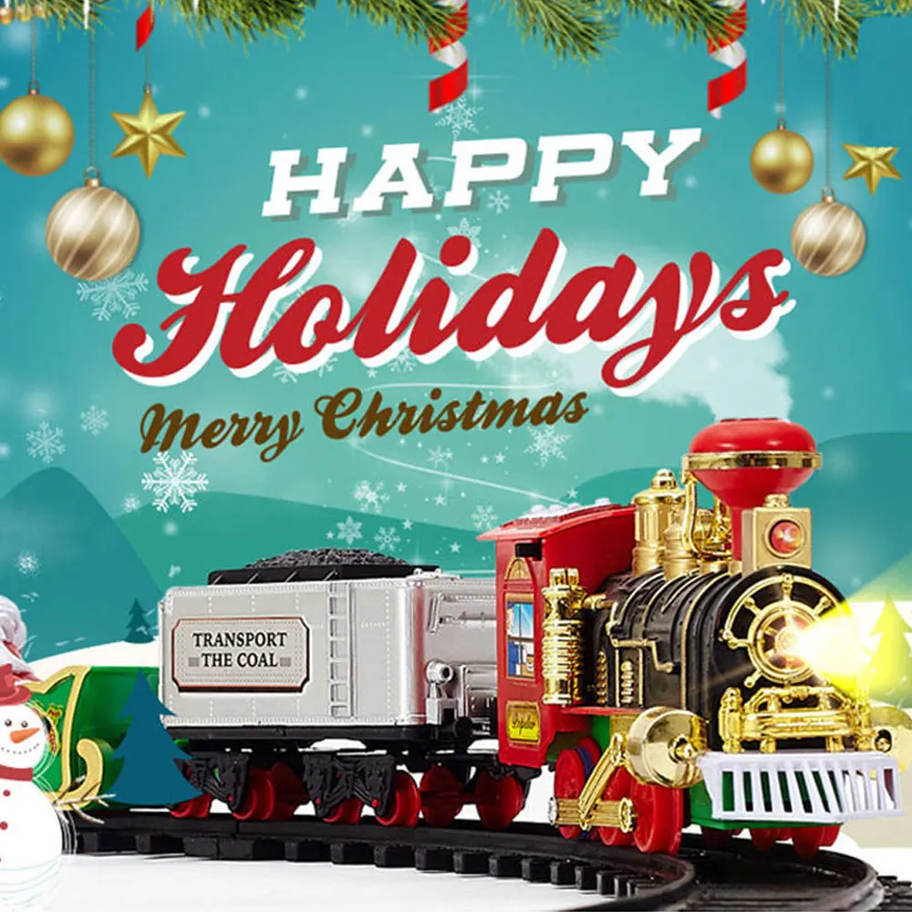 Assemble Railway Transport Electric Rail Car Building Block Track Set Compatible Toy Brick Train Home Interactive Christmas Gift
