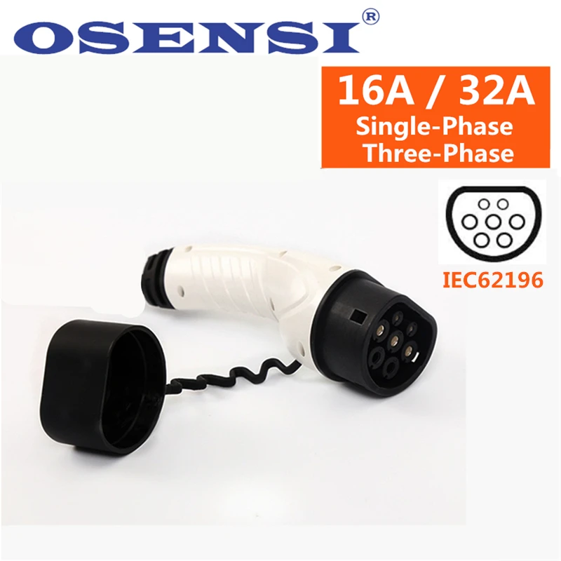 EV разъем для зарядки 16A 32A автомобильная сторона IEC 62196-2 Тип 2 гнездовой