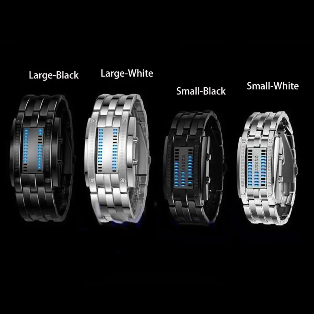 Quartz Watch Digital Watch Fashion Couple Watches Fashion Couple Watch Men Women Luxury Watch Lovers Stainless Steel Clock LED Date Bracelet Binary Wristwatch Sport Watches