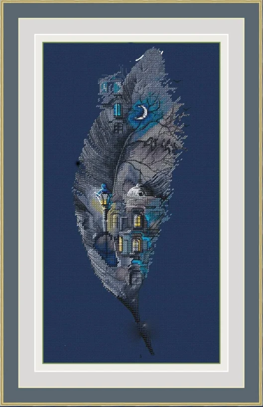 Набор для вышивки крестом Homfun темно-синий дома | Дом и сад