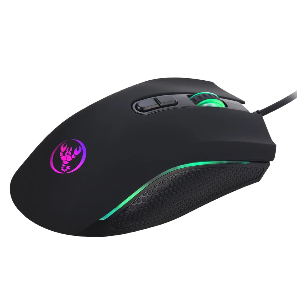 Ergonomic Mouse USB Wired Gaming Mouse 3200DPI Adjustable 7 Buttons LED Optical Professional Gamer Mouse - Black Ergonomic Mouse USB Wired Gaming Mouse 3200DPI Adjustable 7 Buttons LED Optical Professional Gamer Mouse - Black