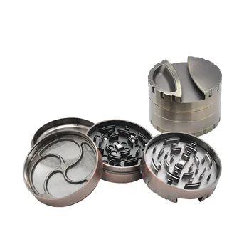

Herb Grinder blunt holder With Ashtray & Joint/Paper Dispenser On Lid 80MM 4 Piece Tobacco Gridner With Paper Holder