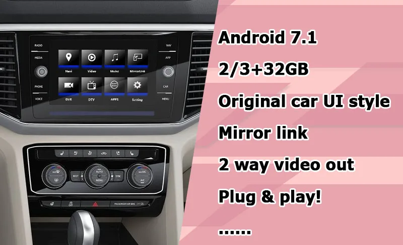 Android/carplay интерфейсная коробка для Volkswagen Teramont Atlas Tiguan 6,5 8 9," Откройте для себя pro MIB MQB видео интерфейсная коробка Lsailt