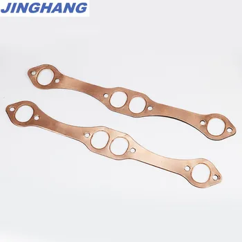 

For SBC Oval Port Copper Header Exhaust Gaskets SB Chevy 327 305 350 383 Reusable, CHINA & US STOCK