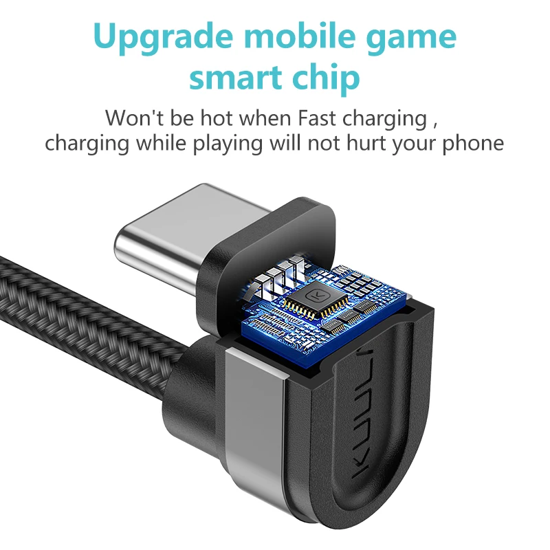 KUULAA нейлоновый USB C кабель 180 градусов Быстрое Зарядное устройство usb type C кабель для Xiaomi Mi 8 samsung Galaxy S9 Plus мобильный телефон USB-C шнур