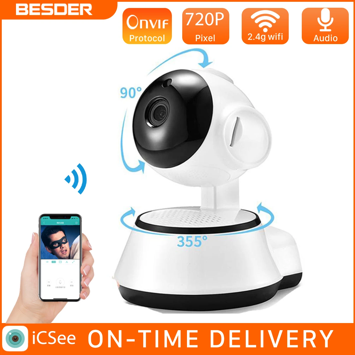 IP камера BESDER Wi Fi HD 720P с функцией ночного видения|cctv camera|security ipip cctv camera |