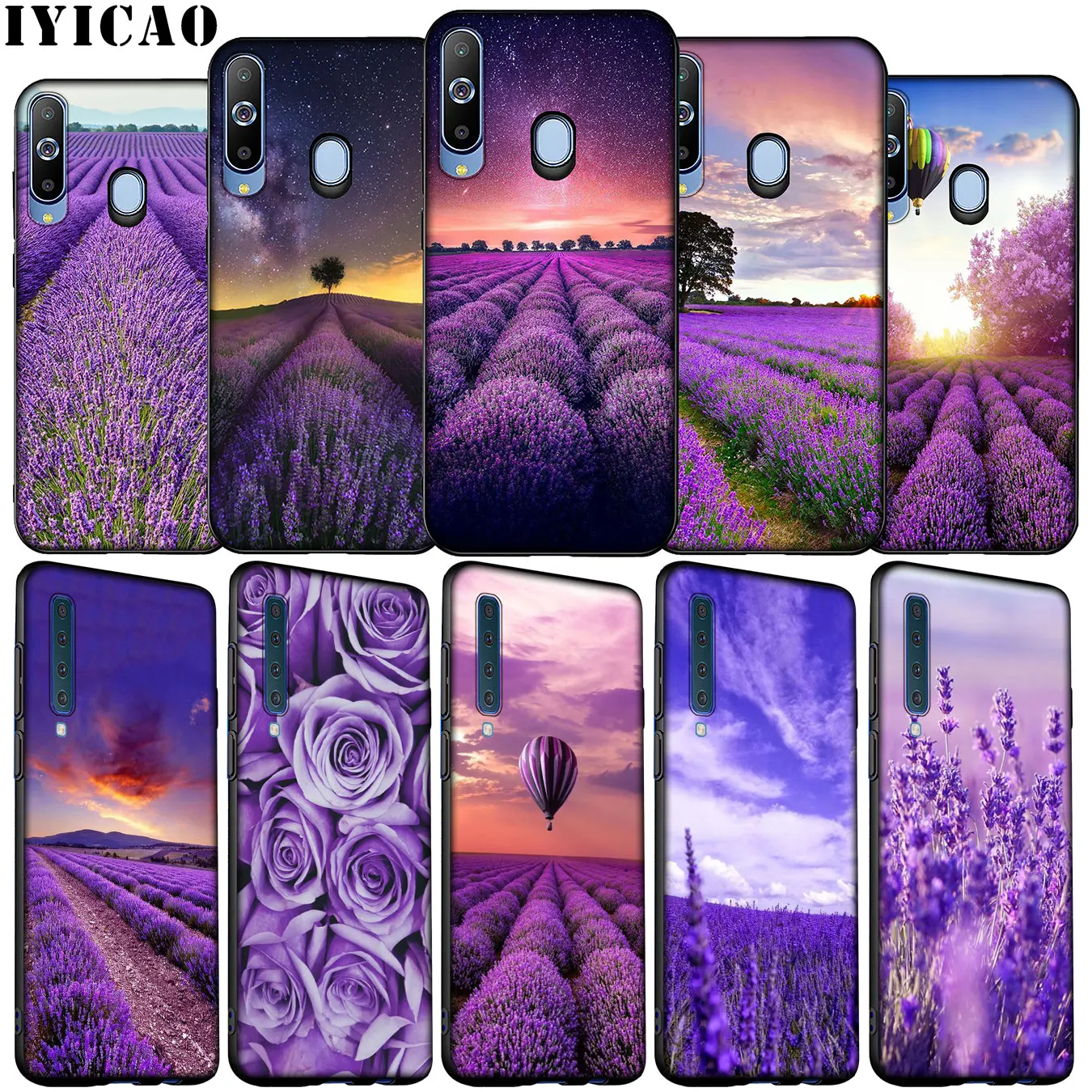 IYICAO Lavender Fields Purple Flower Soft Silicone Case for Samsung Galaxy A70 A50 A60 A40 A30 A20 A10 M10 M20 M30 M40 A20E | Мобильные