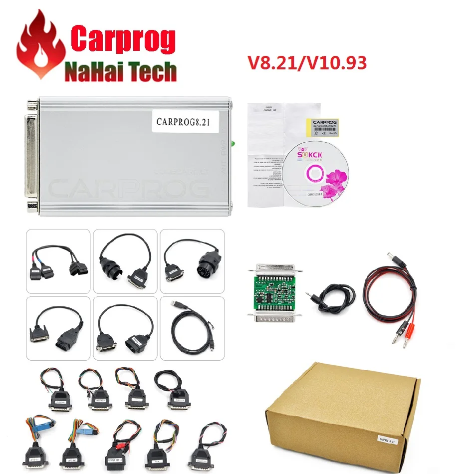 Carprog V8.21 V10.93 Полный автомобильный адаптер прог 8 21 с ключом онлайн-программатор