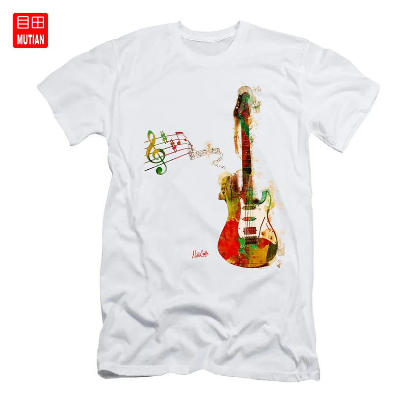My Guitar Can Sing t-shirt гитара Музыка Акварельная вывеска рок-н-ролл яркая старая бумага