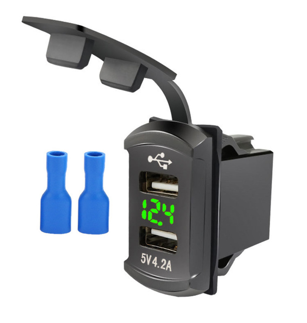 Charger 5V 4.2A Display Voltage Waterproof Ship Shape Dual USB Ports  Auto Adapter Phone Charger For Iphone Xiaomi Samsung