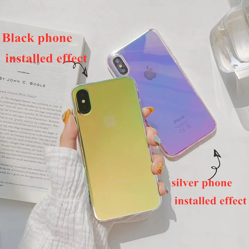 Лазерный зеркальный чехол для iphone 11 11Pro Max XS XR Блестящий жесткий телефона 7 8 6 6s Plus