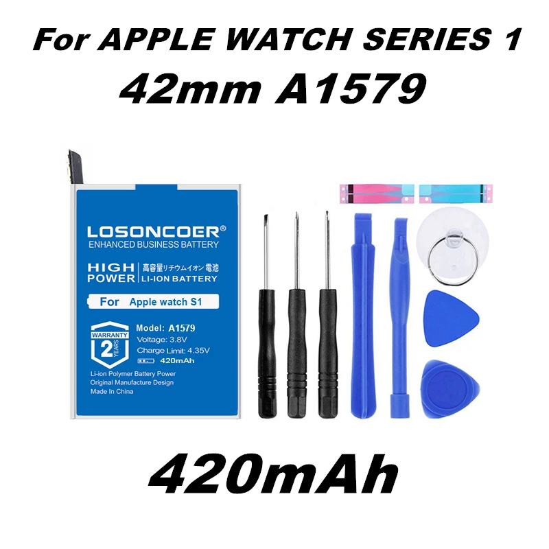 Аккумулятор LOSONCOER 420 мАч A1579 для Apple watch Series 1 2 38 мм 42 реальная емкость Series1 Series2