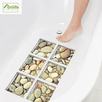 

Funlife® 15x15cm*6pcs Cobblestone Bathtub Sticker Waterproof Anti-slip PVC Backsplash for Bathroom Decor