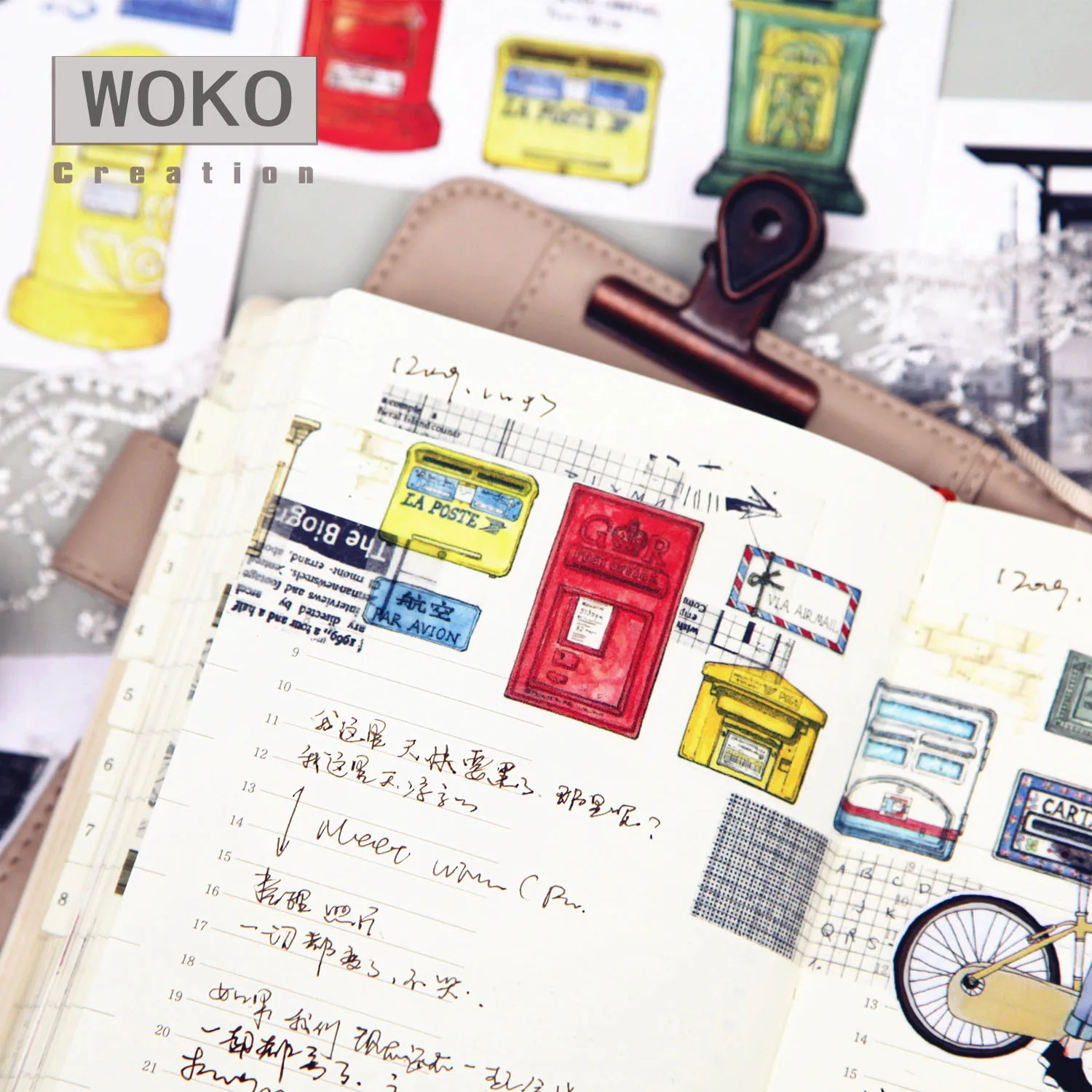 WOKO 25 мм* 10 м Ретро панда почтовый ящик мультфильм милый Васи клейкие ленты стикеры ностальгические письма коробка маскирующая лента DIY Скрапбукинг Эсколар