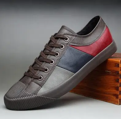 shoelace coffee Г., Весенняя Новая модная мужская кожаная повседневная обувь без шнуровки модная обувь крутые лоферы на плоской подошве - Цвет: shoelace coffee