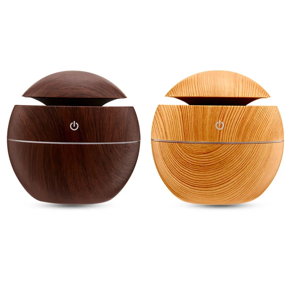 Household Aromatherapy Machine Wood Grain Round Humidifier Mushroom Humidifier Wood Grain Aromatherapy Machine