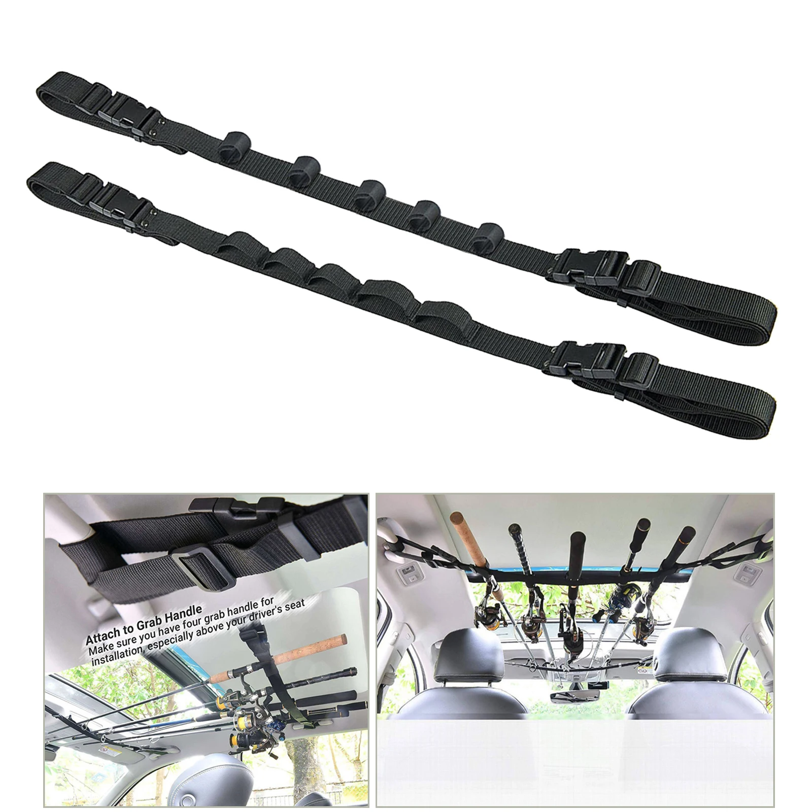 Pack of 2pcs Vehicle Fishing Pole Holder, 2 Strap Adjustable Car Fishing  Poles Rack Holder Straps, SUV Van Roof Fishing Rod Rack - AliExpress