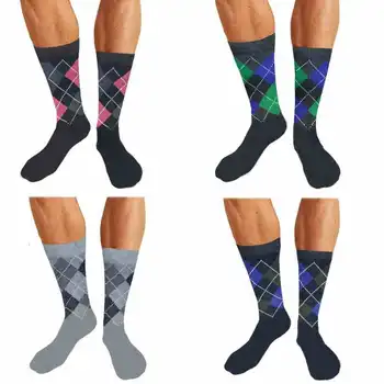 

CALZINI UOMO FILO DI SCOZIA COTONE VARI COLORI ROMBI MEZZA GAMBA A731 - 12PAIA