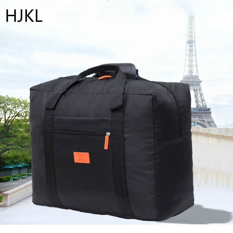 

HJKL Korean Version of The Collapsible Aircraft Bag Waterproof Storage Large Capacity Travel Bag Nylon Portable Wear Luggage Bag