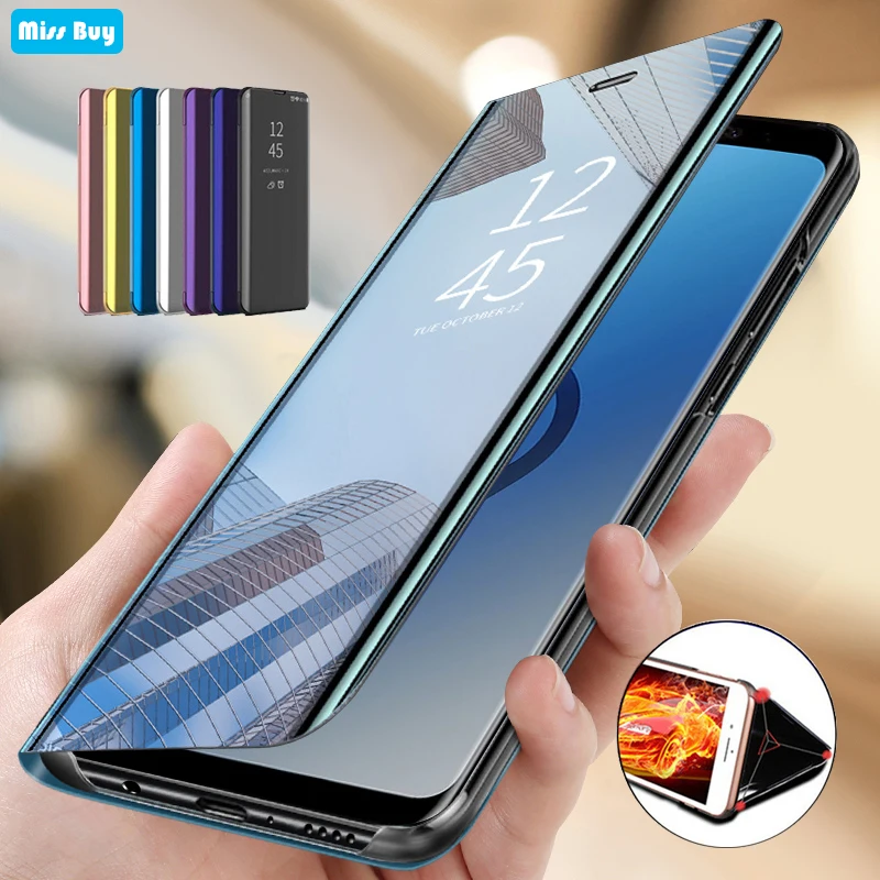 6.58&quotFor Huawei P40 Pro Case Luxury Flip Mirror Stand Phone Cover For P 40 Fundas P40Pro Shockproof | Мобильные телефоны и