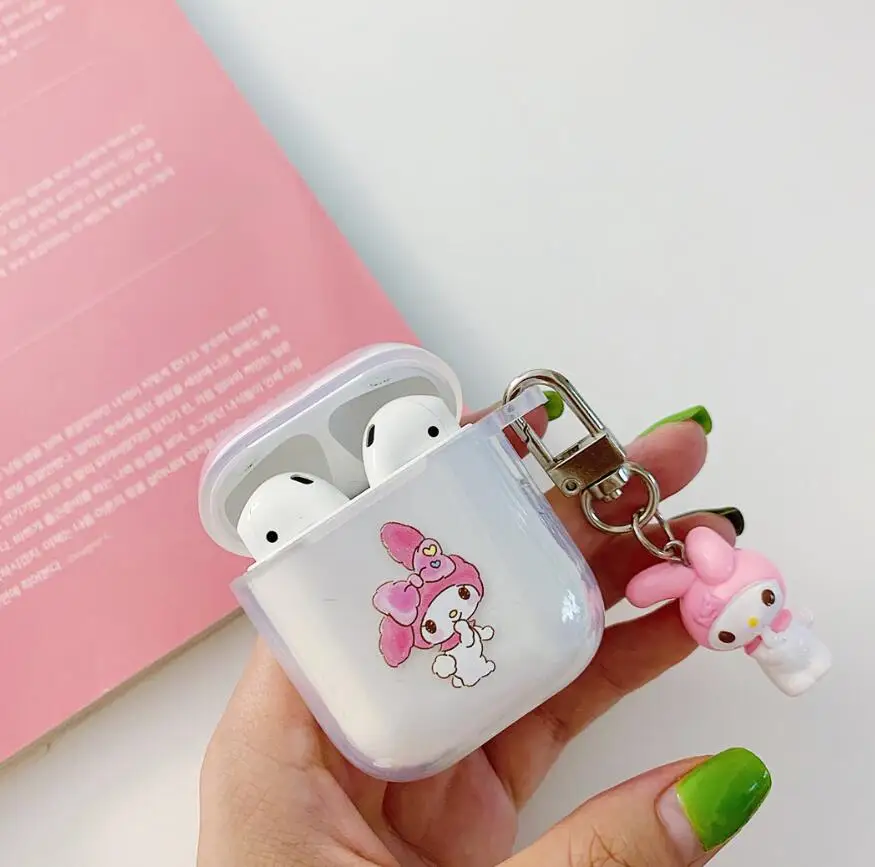 My melody cinnamoroll, беспроводной Bluetooth чехол для наушников для Apple Airpods 2 1, милый кулон, 3D woll, аксессуары, мягкий чехол из ТПУ - Цвет: 1