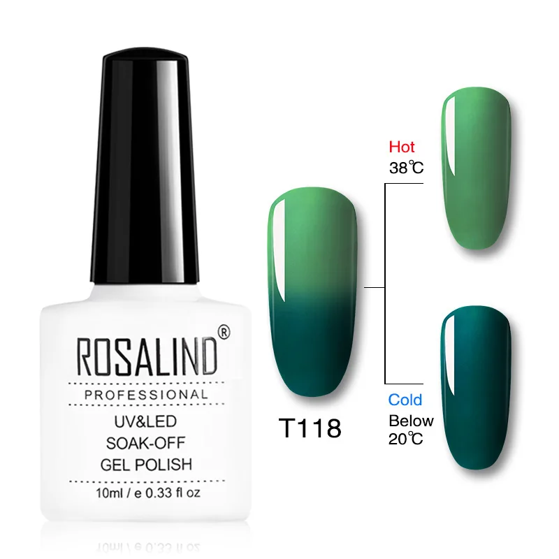 T118 ROSALIND Гель-лак для ногтей 10 мл изменение температуры цвета УФ светодиодный Гель-лак для наращивания ногтей праймер Топ и базовый дизайн ногтей - Цвет: T118