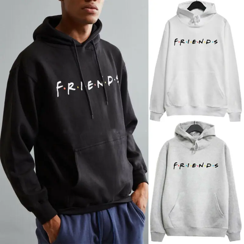 Goocheer Unisex Men Women FRIENDS Letter Print Couple Matching Hoodies Jumper Hooded Sweatshirt Autumn Fashion Sweatshirt