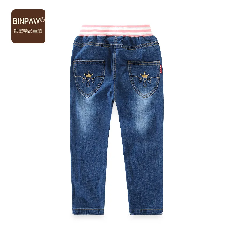 

Girl'S Jeans 2019 New Style Spring And Autumn Bin Paw Korean-style Big Boy Fashion Embroidered Heart Jeans