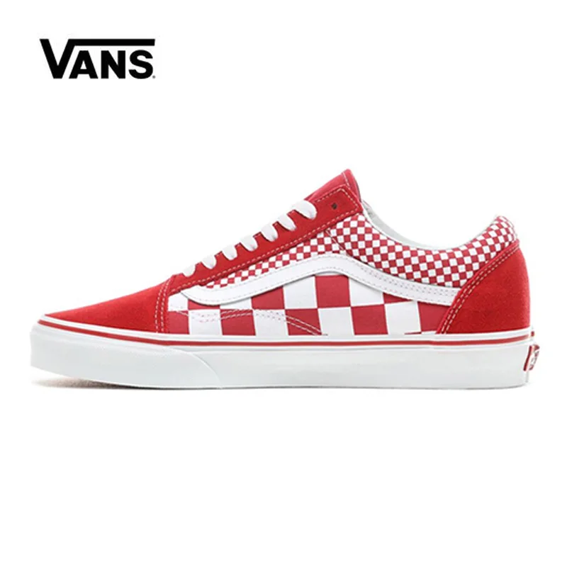 Vans Old Skool Mix Checker Chili Pepper True женская обувь Оригинальные кроссовки унисекс Мужская